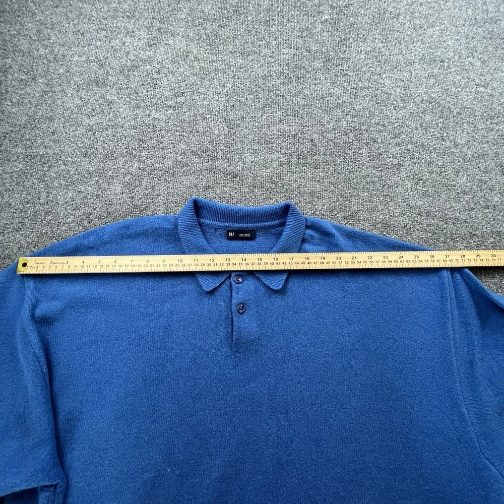 GAP XXXL Sweater Lot 2 Polo Collar Knit Pullovers Blue Gray‎ Cotton Blend